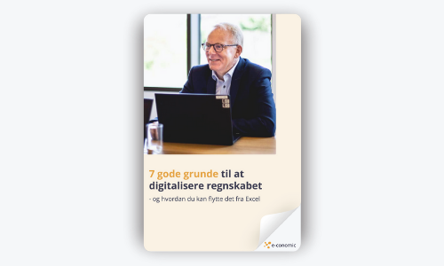 Et billede af en forside på en guide i e-conomic