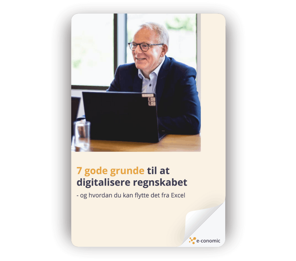 Et billede af en forside på en guide i e-conomic