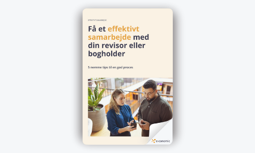 Et billede af en forside på en guide i e-conomic