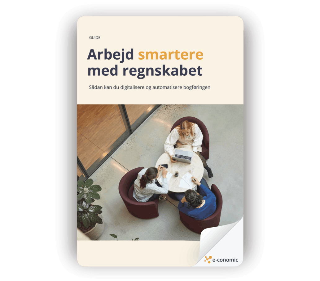 Et billede af en forside på en guide i e-conomic