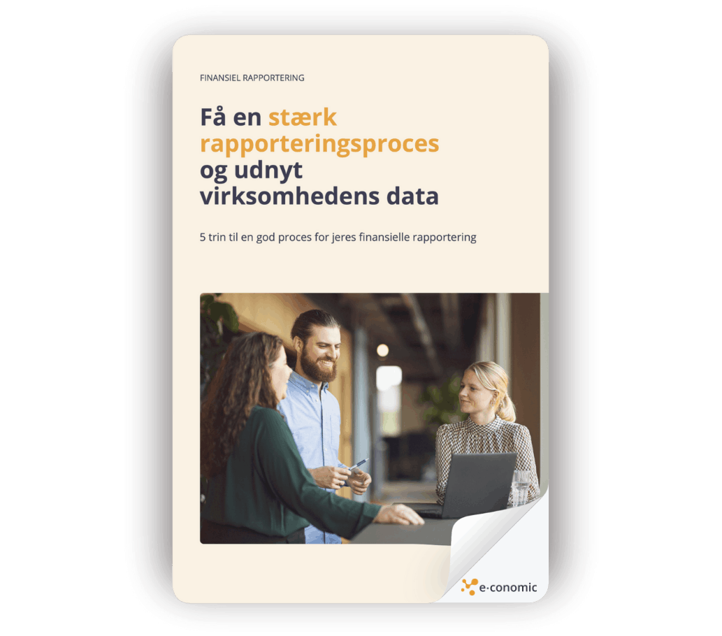Et billede af en forside på en guide i e-conomic
