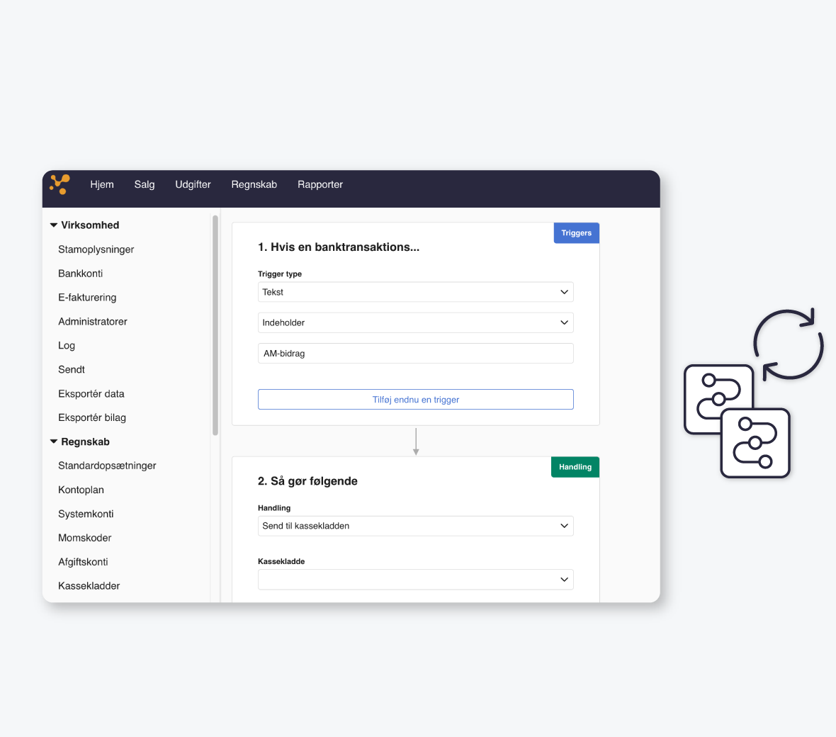 Et screenshot af e-conomics funktion Delte Workflows