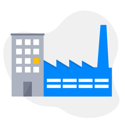 En illustration af en fabrik