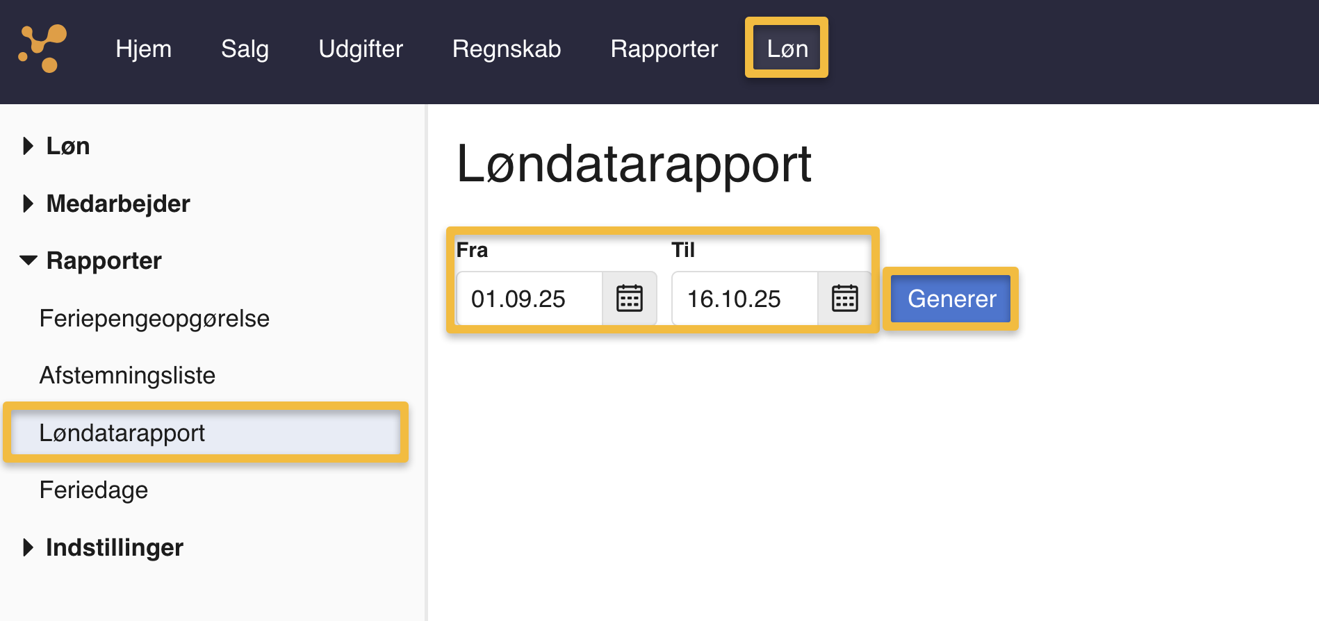 Løndatarapport
