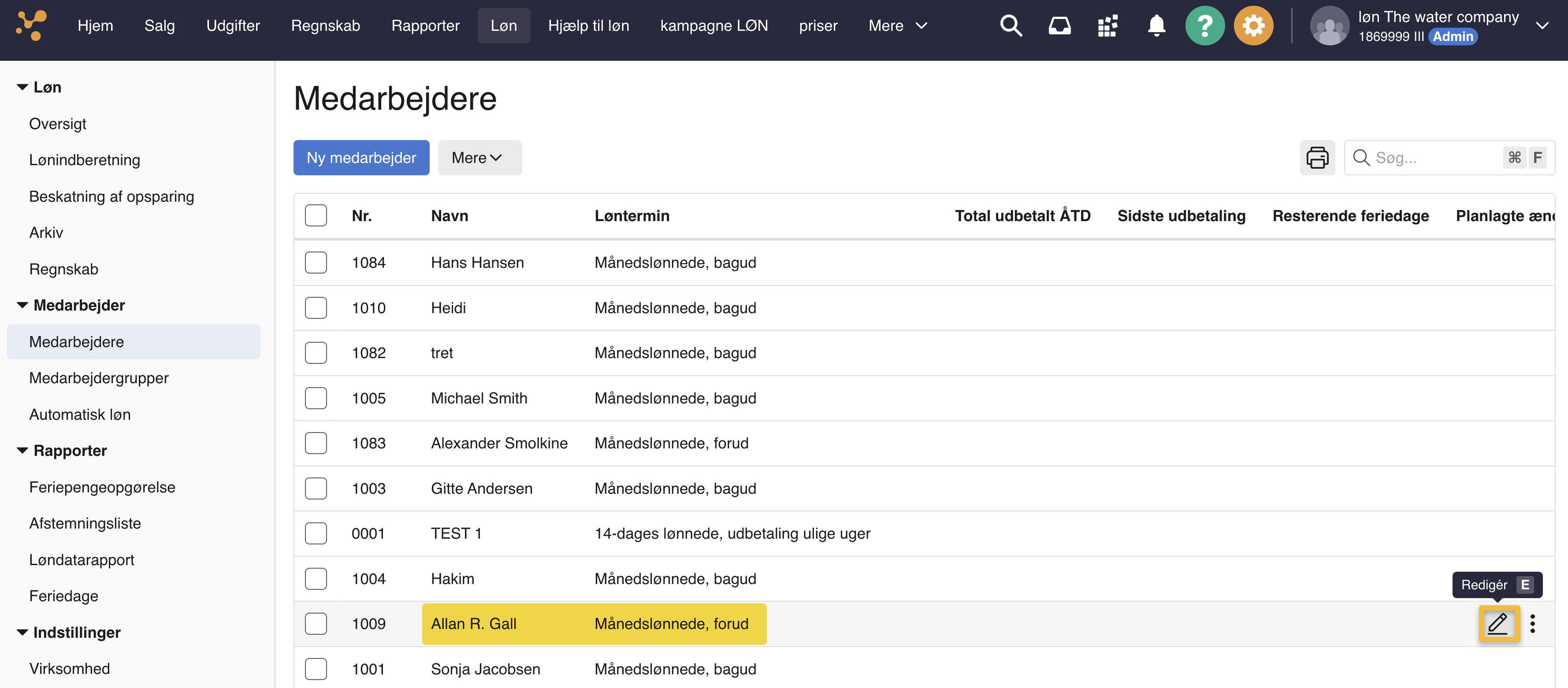 Autoløn: rediger medarbejder 