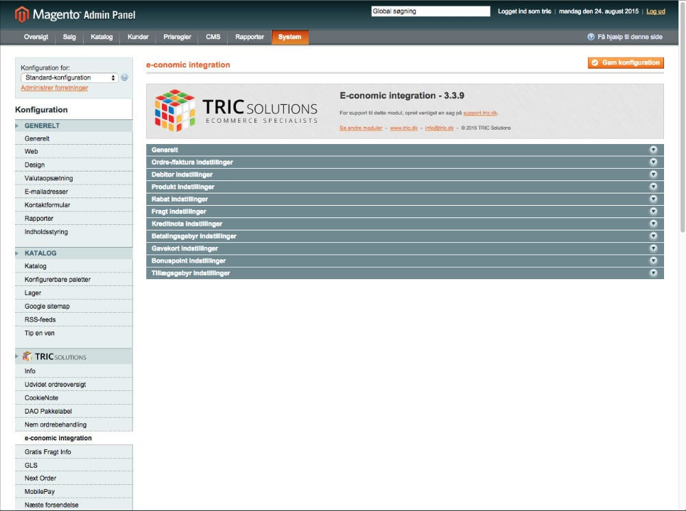 App screenshot: Magento