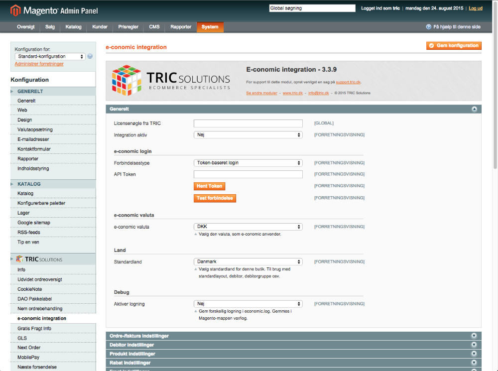 App screenshot: Magento