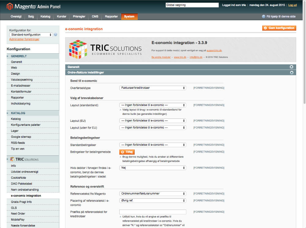 App screenshot: Magento