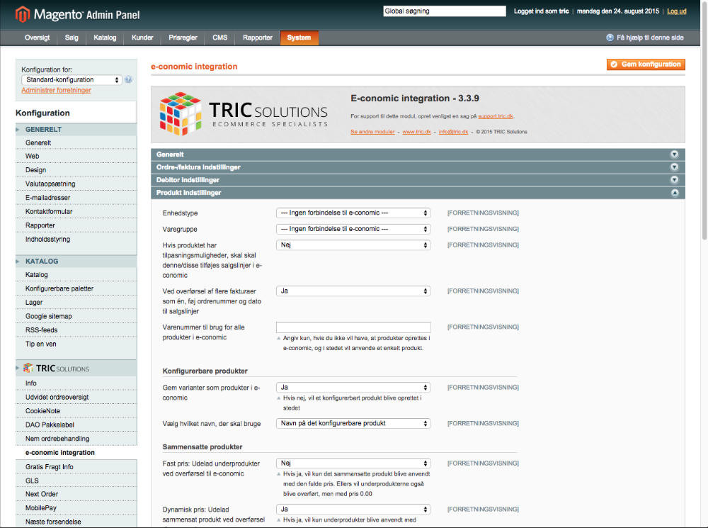 App screenshot: Magento