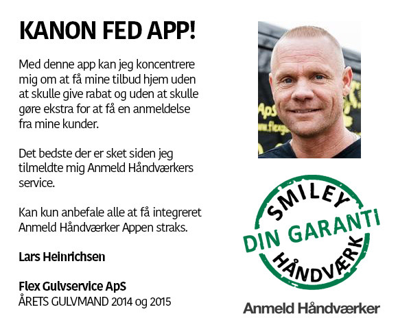 Billede af en håndværker der fortæller om fordelene ved anmeld håndværker