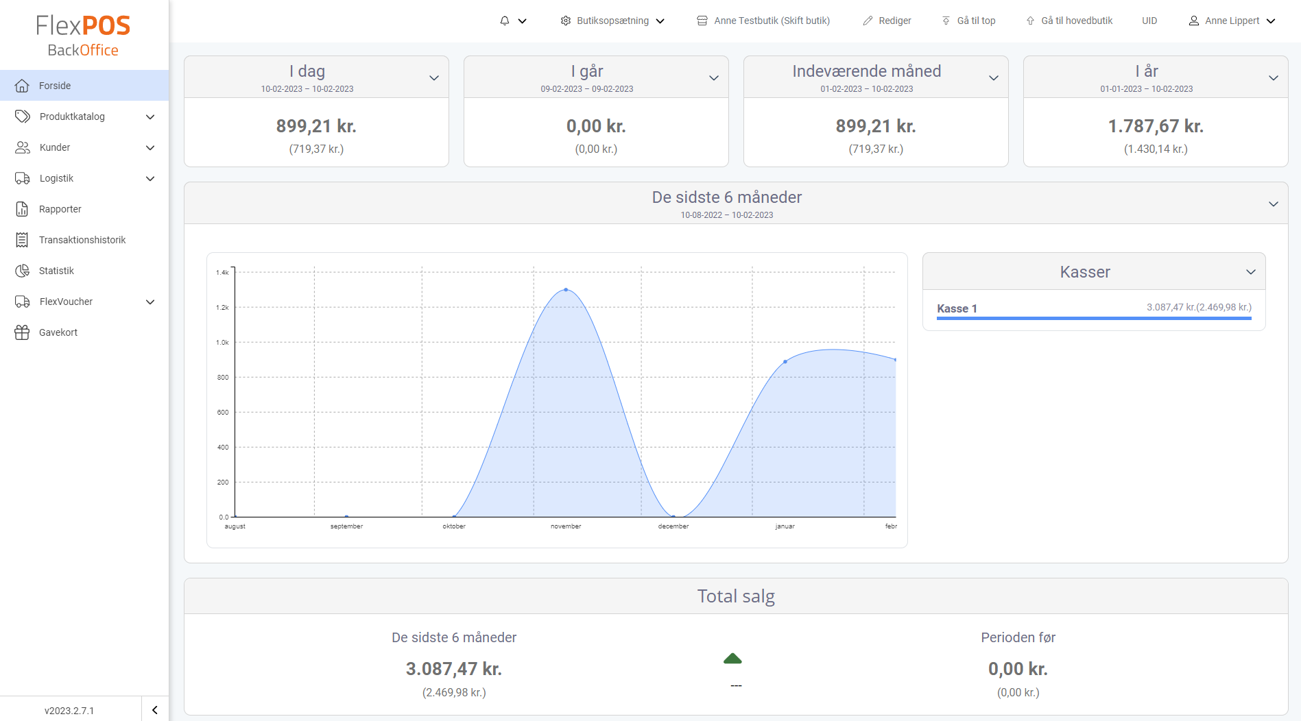 App screenshot: FlexPOS af Amero kassesystemer