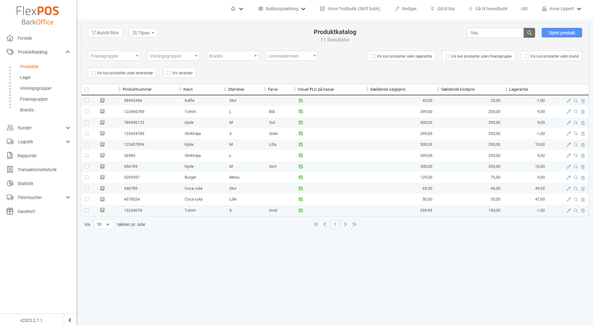 App screenshot: FlexPOS af Amero kassesystemer