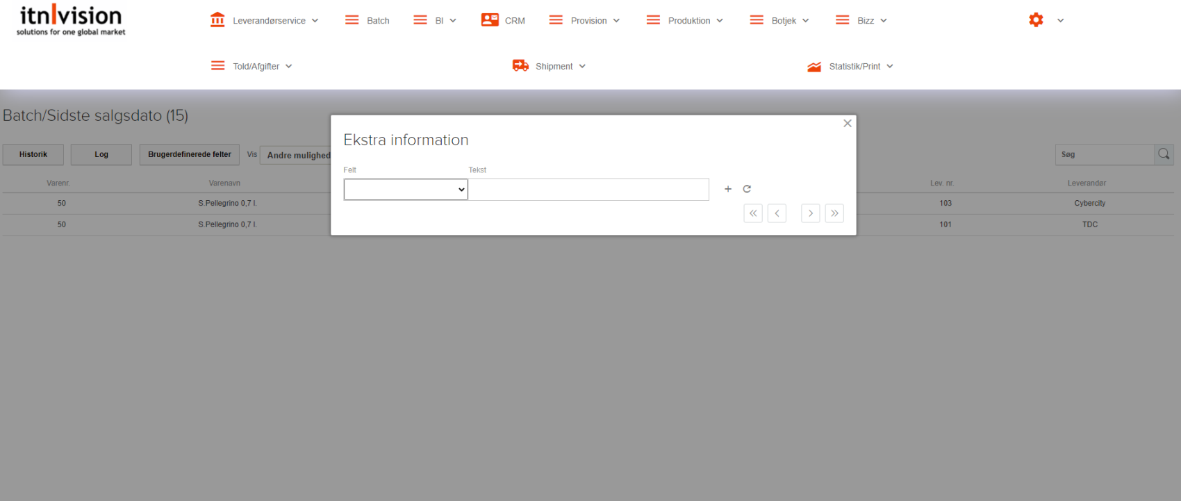 App screenshot: itn|batch