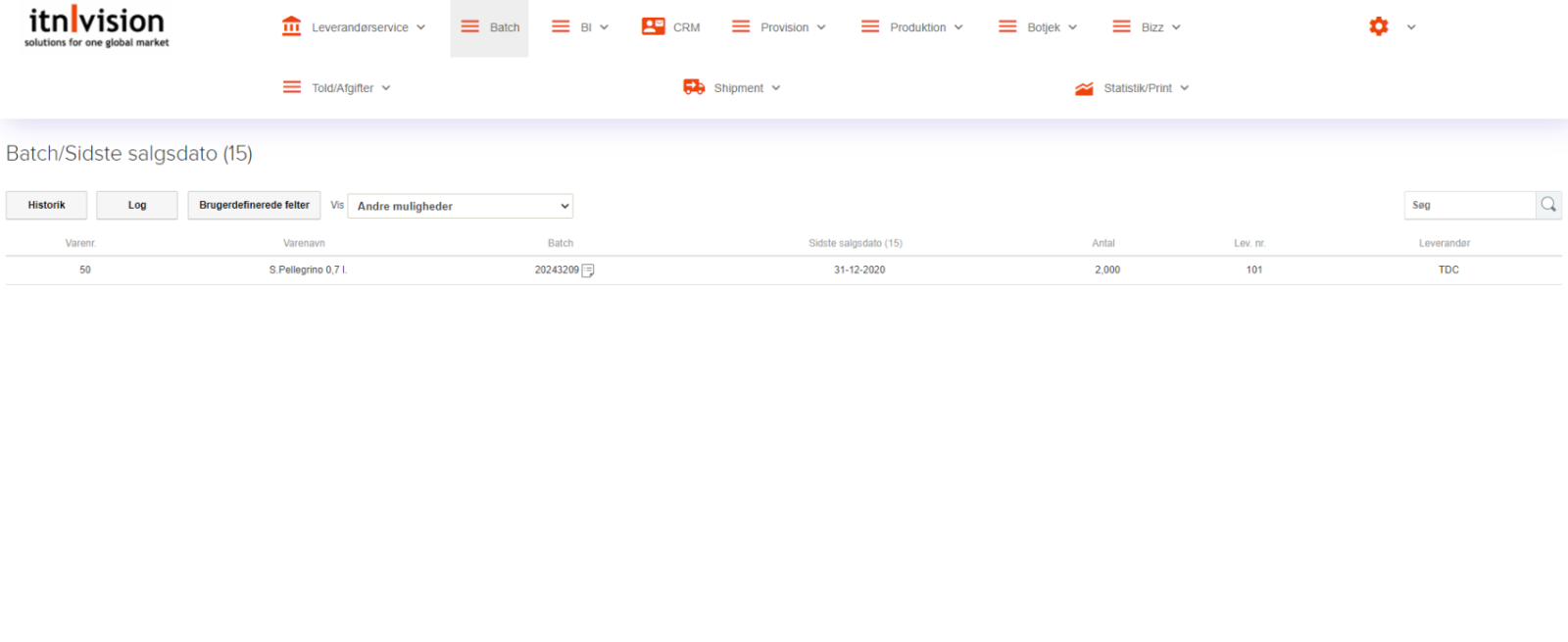 App screenshot: itn|batch