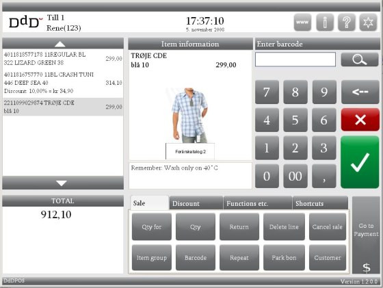 App screenshot: DdD pos