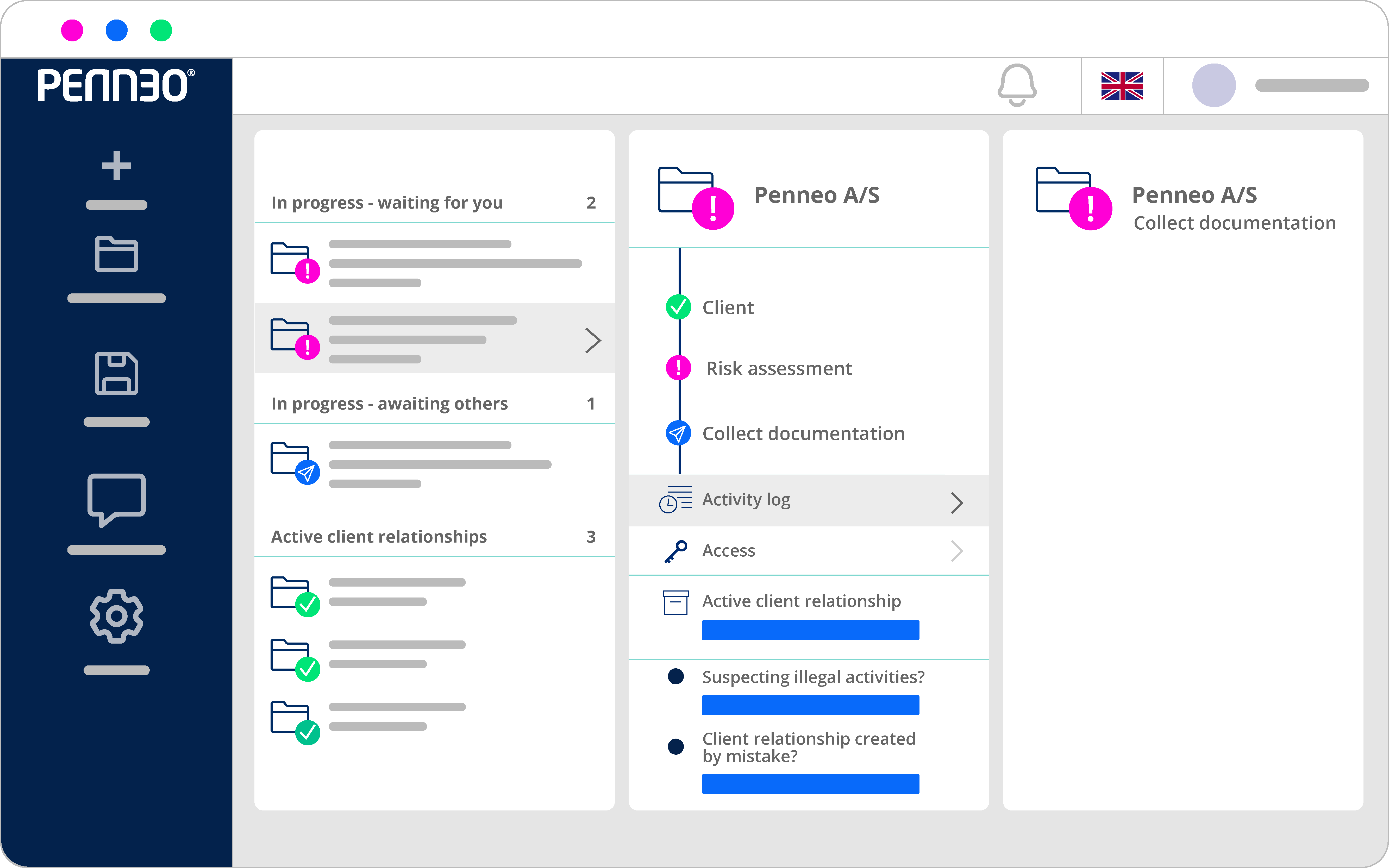 App screenshot: Penneo KYC