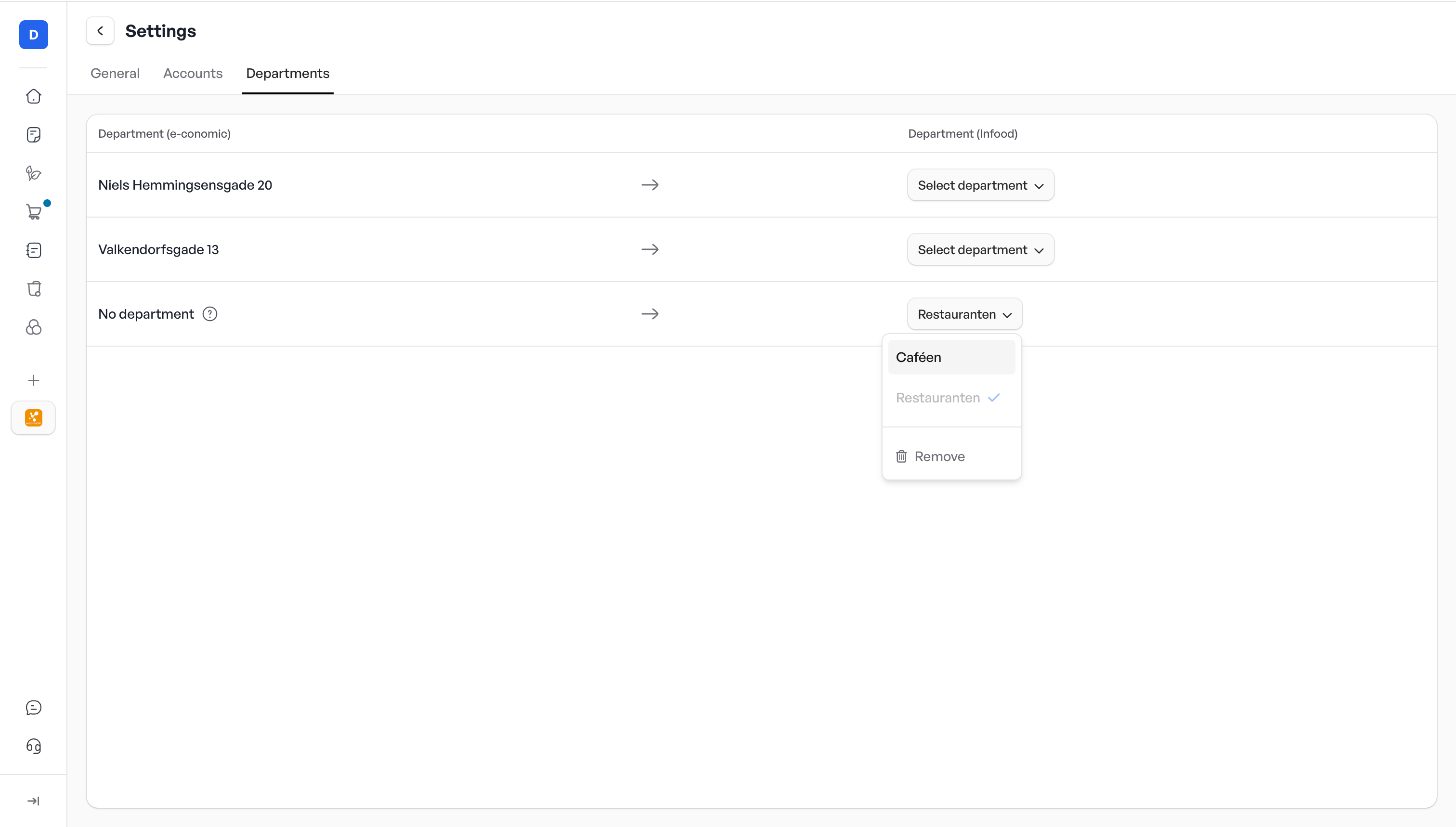 App screenshot: eSmiley Infood