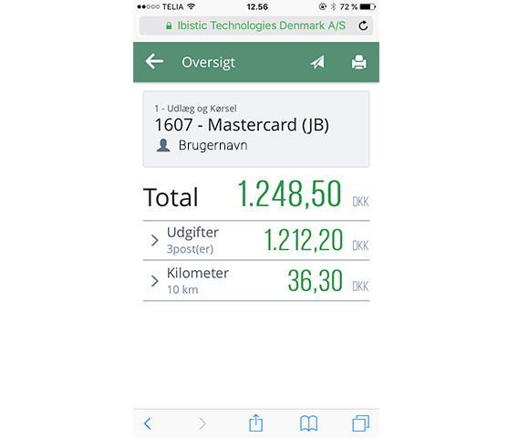 App screenshot: Ibistic Travel & Expense