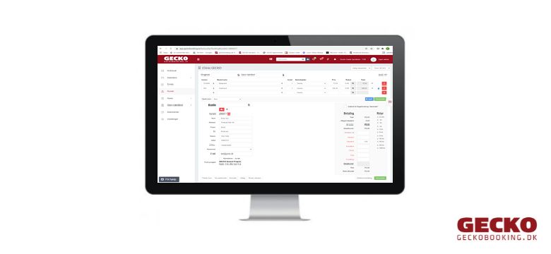 App screenshot: GECKO Booking