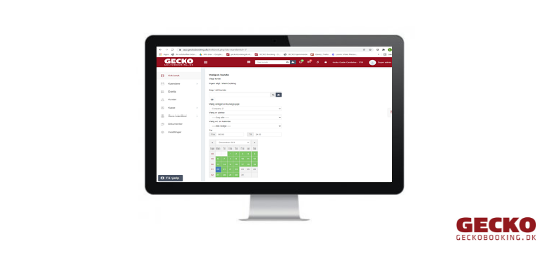 App screenshot: GECKO Booking