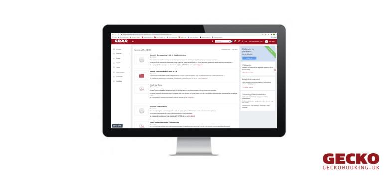 App screenshot: GECKO Booking