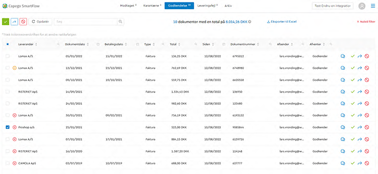 App screenshot: Capego SmartFlow