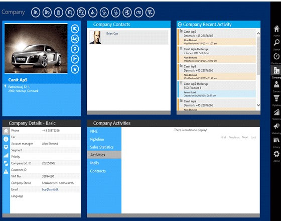 App screenshot: iGlobe CRM