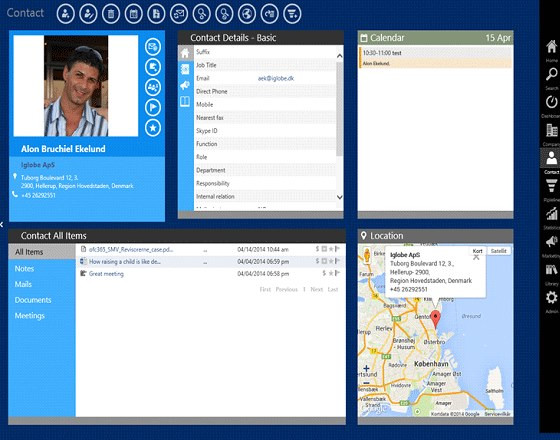 App screenshot: iGlobe CRM