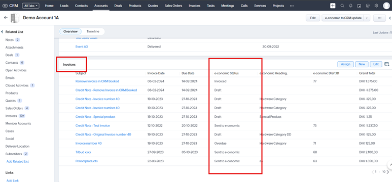 App screenshot: Zoho CRM