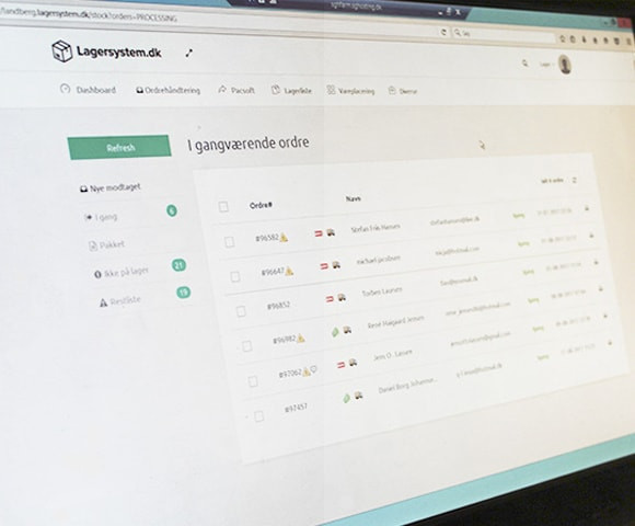 App screenshot: Lagersystem.dk