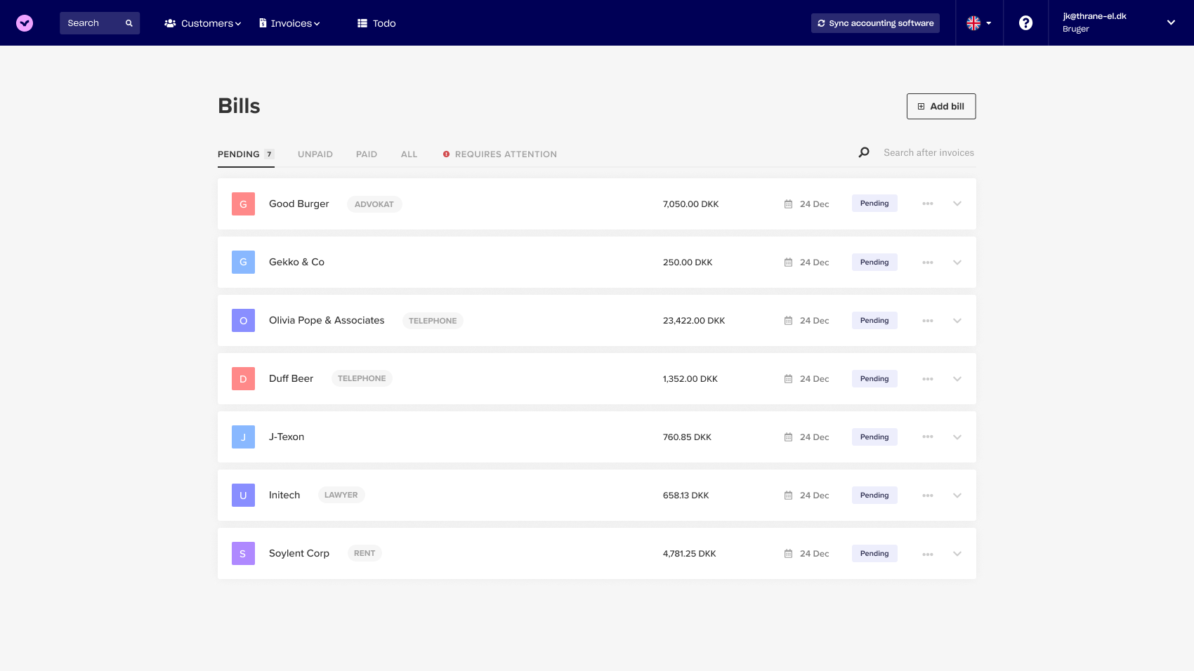 App screenshot: Likvido