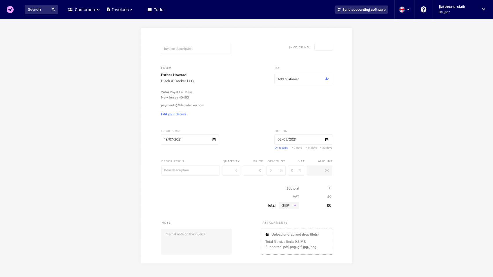 App screenshot: Likvido