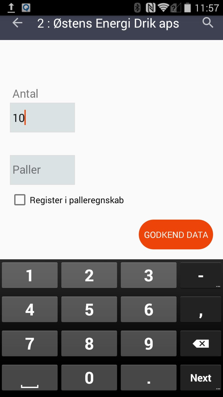 App screenshot: itn|wms2go