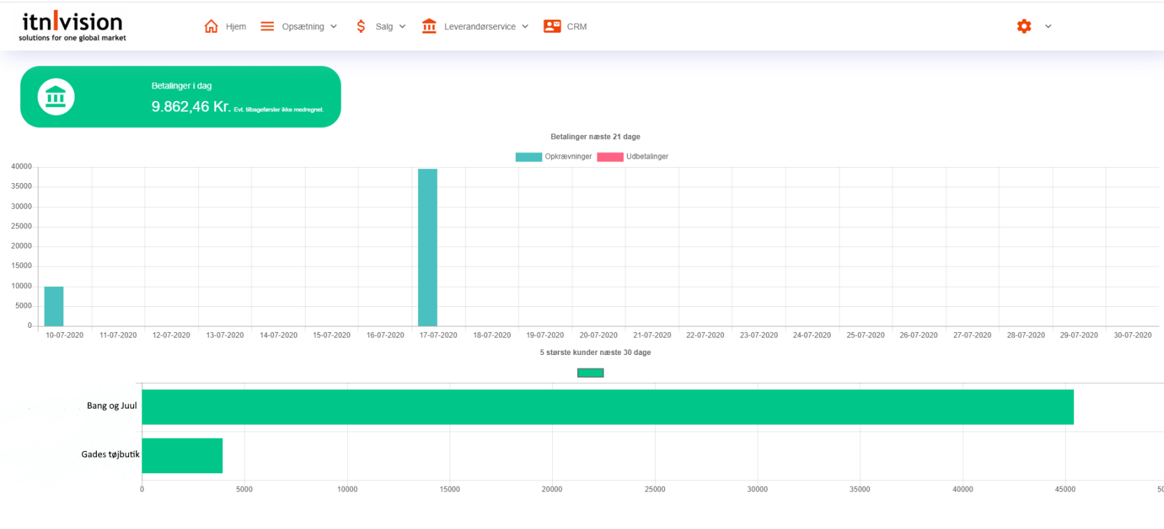 App screenshot: Leverandørservice