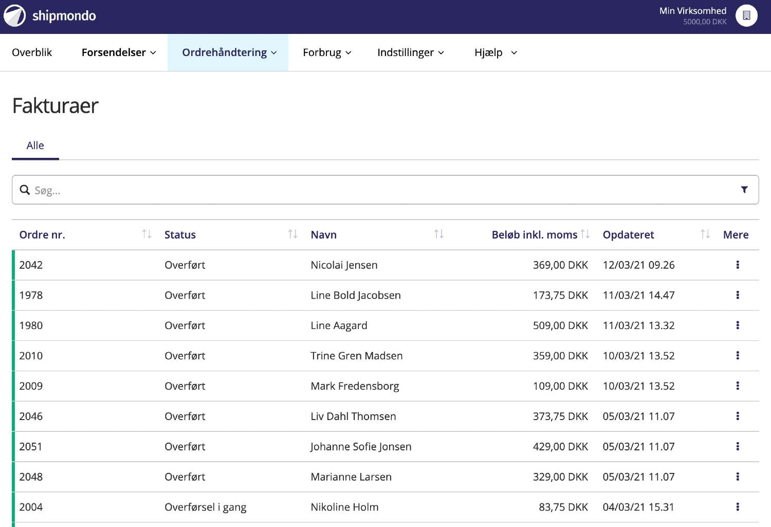 App screenshot: WooCommerce-integration