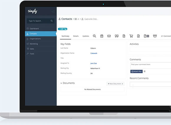 App screenshot: Simply CRM