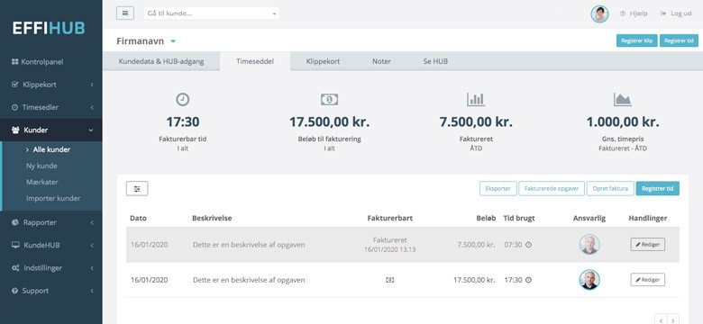 App screenshot: Effihub