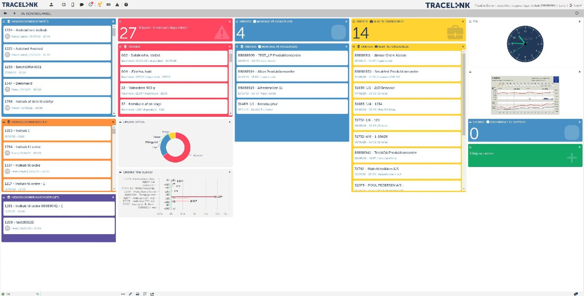 App screenshot: Tracelink - Lager og indkøb