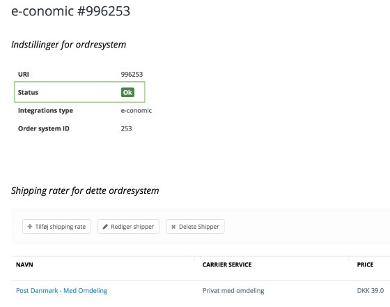 App screenshot: Webshipper