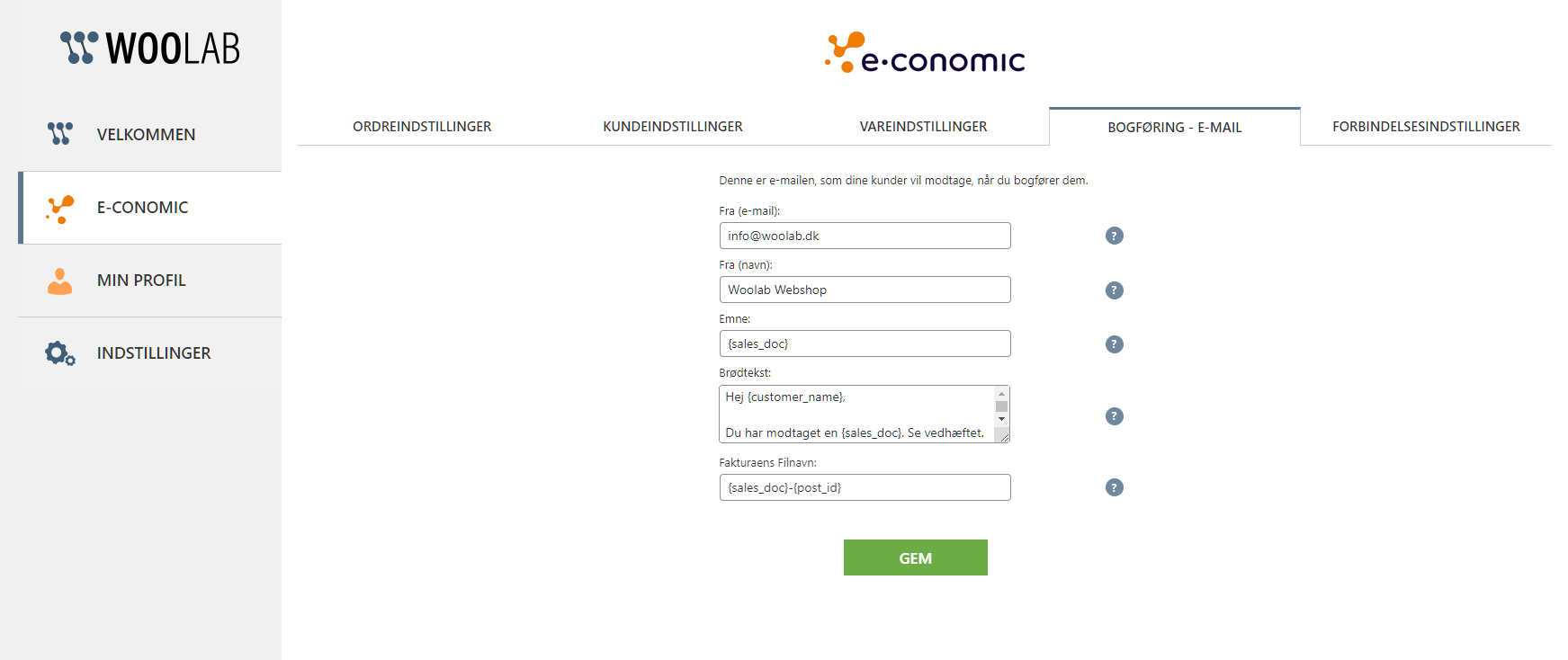 App screenshot: Woolab