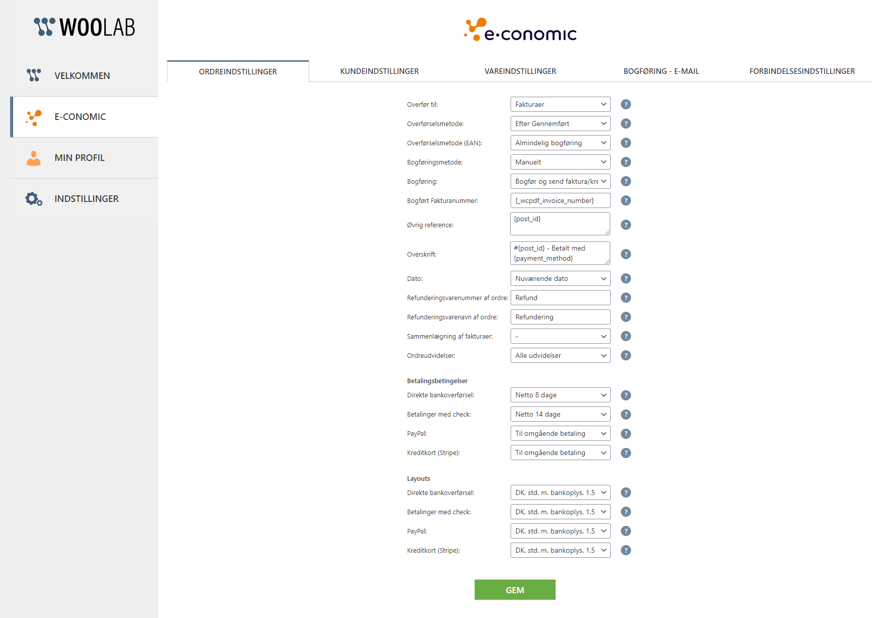 App screenshot: Woolab