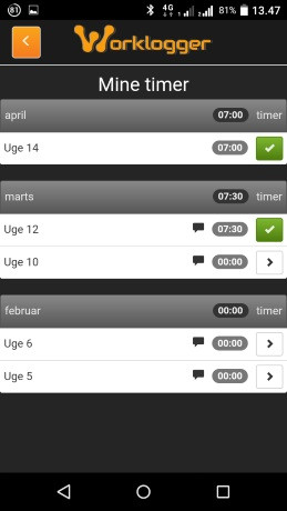 App screenshot: Worklogger