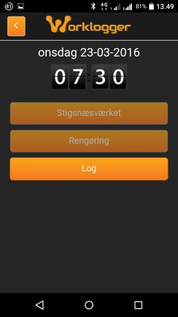 App screenshot: Worklogger