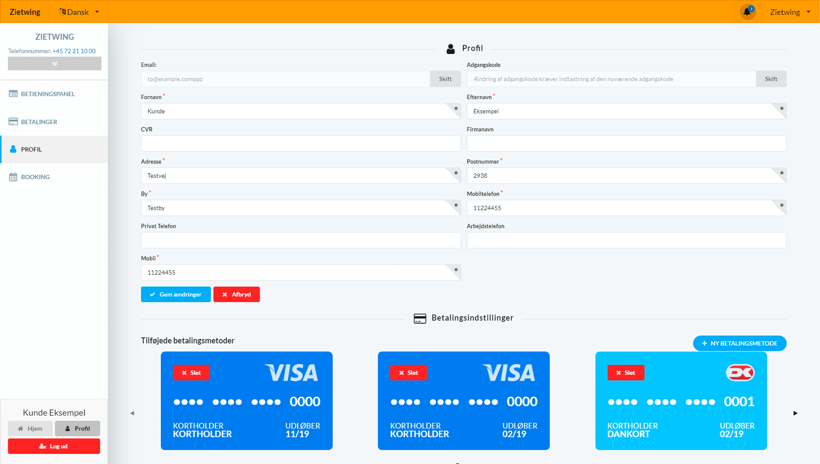 App screenshot: Zietwing.com